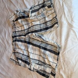 No Boundaries Size 36 shorts, blue and white plaid